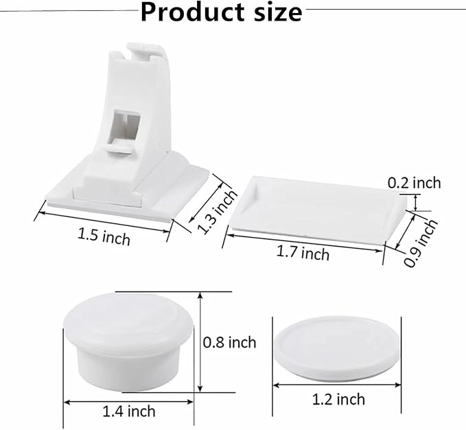 Child Safety Magnetic Cabinet Locks, Adhesive Magnetic Baby Proofing Cabinets & Drawers Latches (4 Locks + 1 Key)