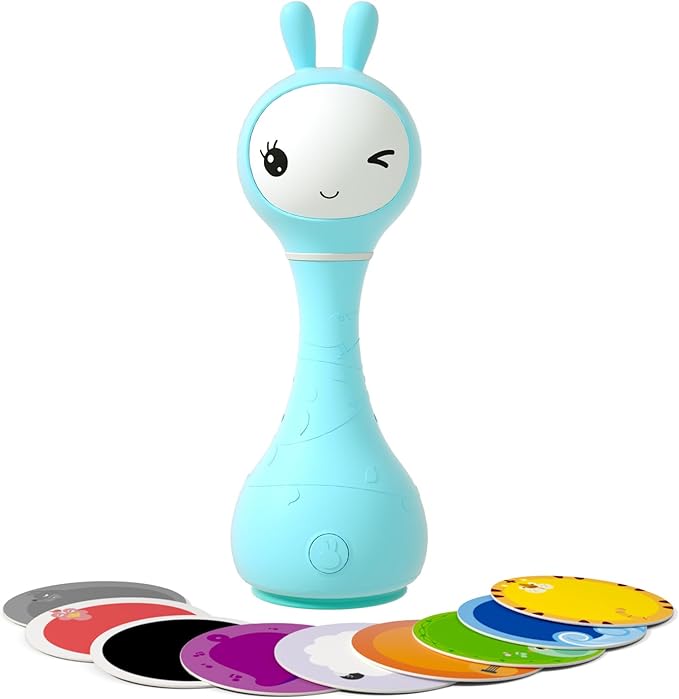 alilo Sonajero Musical para Bebés 0-12 Meses, Juguete con Luz, 66 Sonidos, 15 Canciones, 13 Cuentos, 5 Canciones de Cuna, Ruido Blanco, Reconocimiento de Colores, Regalo Recién Nacido