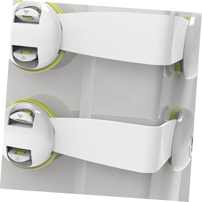 KOMBIUDA 4pcs Baby Proof Cabinet Door Locks Child Safety Locks Double Button Self-adhesive Easy to Install for Fridges Drawers