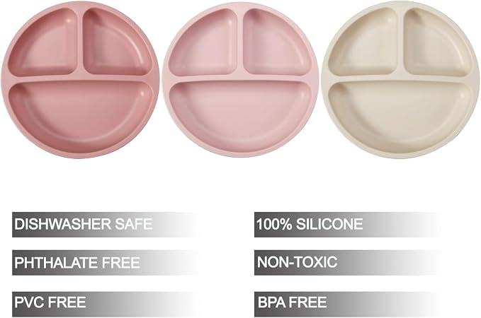 PandaEar 3 Pack Toddler Plates & Baby Bowls