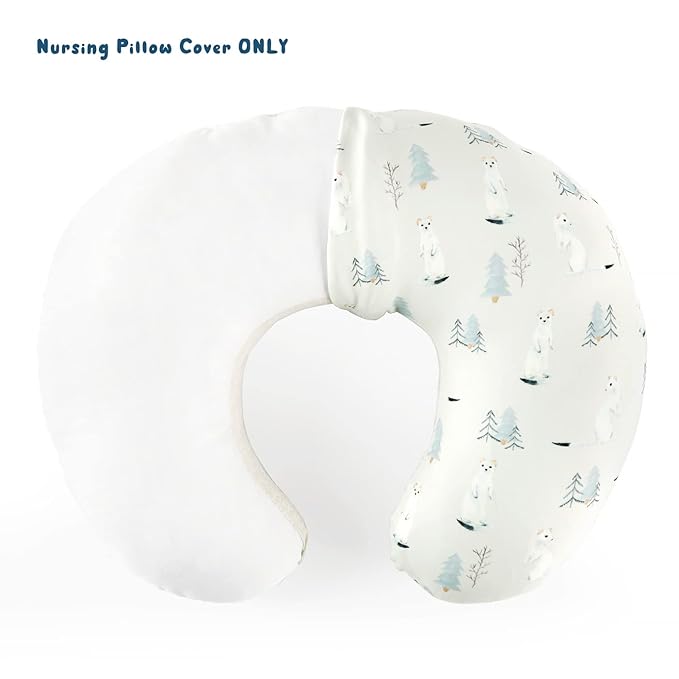 GRSSDER Nursing Pillow Cover Stretchy Minky Removable Nursing Covers for Breastfeeding Pillows, Ultra Soft Comfortable Slipcover for Boy and Girls, Cute Wild Forest Mongooses Pattern