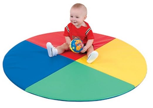 Children's Factory Four Color Pie Activity Mat for Baby Girl/Boy, Foam Floor Play Mats for Kids/Infants, Daycare/Homeschool/Classroom Use