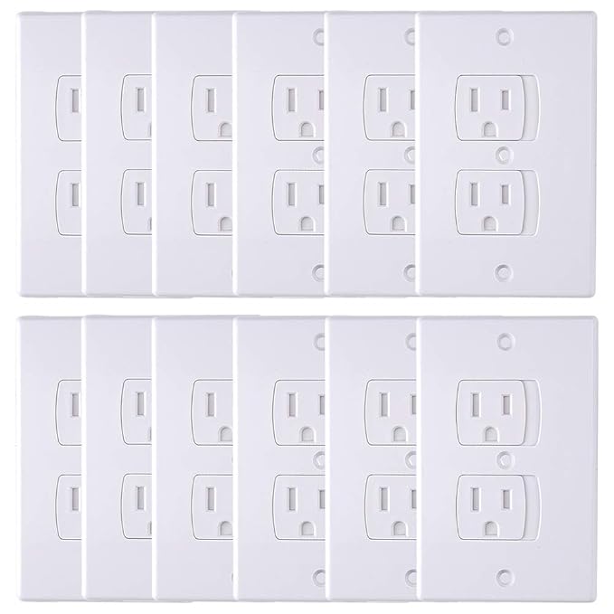 AUSTOR 12 Pack Baby Safety Electric Outlet Covers Baby Safety Self Closing Wall Socket Plugs Plate Alternate for Child Proofing