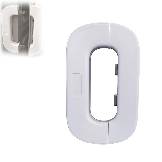Self-Adhesive Fridge Lock Latch System, Fridge Lock, Refrigerator Lock for Kids, Multifunctional Anti-Pinch Cabinet Door Lock, for Prevent Protect Children Search The Refrigerators (White)