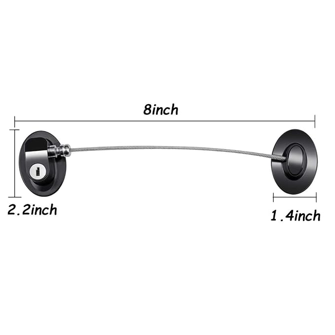 6 Pack Refrigerator Locks with 12 Keys,Child Safety Fridge Lock,Refrigerator Lock Combination,Mini Fridge,File Drawer,Toilet Seat Lock with Strong Adhesive (Black)