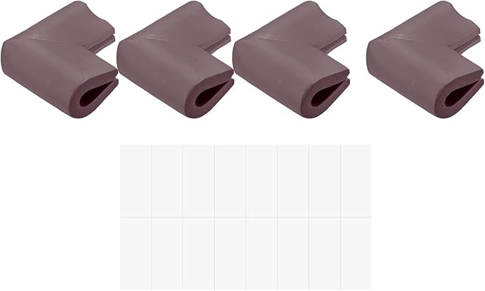 uxcell Corner Guards Edge Protectors, 12Pack U Foam Safety Bumper W Self-Adhesive Tape Furniture Corner Table Edge Guard, 2.16"x1.38"x0.315", Brown
