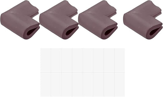uxcell Corner Guards Edge Protectors, 12Pack U Foam Safety Bumper W Self-Adhesive Tape Furniture Corner Table Edge Guard, 2.16"x1.38"x0.315", Brown