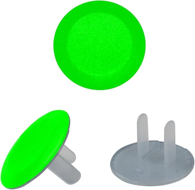Pure Green Pattern 12 Packs Outlet Covers, Safety Electrical Outlet Plug Covers, Child Proof Socket Caps, 2-Prong Power Wall Plates