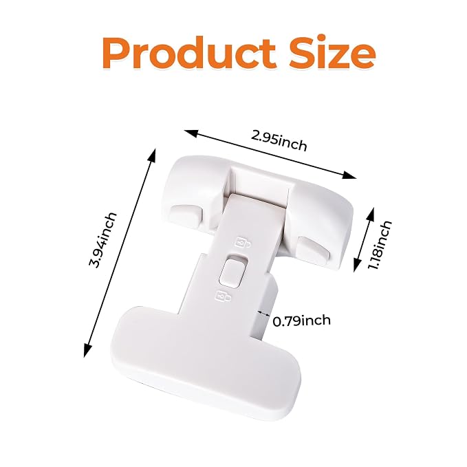 YCT Child Proof Refrigerator Freezer Door Lock Apply to Max 1"(25mm) Sealing Strip for Toddlers and Kids, no Tools Need or Drill (White 1PCS)