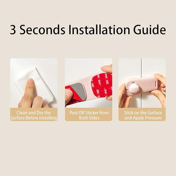 Baby Safety Cabinet Locks 4Pack – Multi-Use Child Proof Latch for Fridge, Oven, Drawer & Bathroom Cupboards, Strong 3M Stick-On Design, No Screws Kitchen Safety Locks (White)
