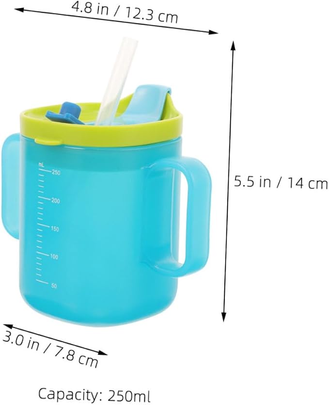 Holibanna 2pcs Training Cup Safe Drinking Cup with Straw Double Handle Design for Elderly Convenient Capacity for Home and Travel