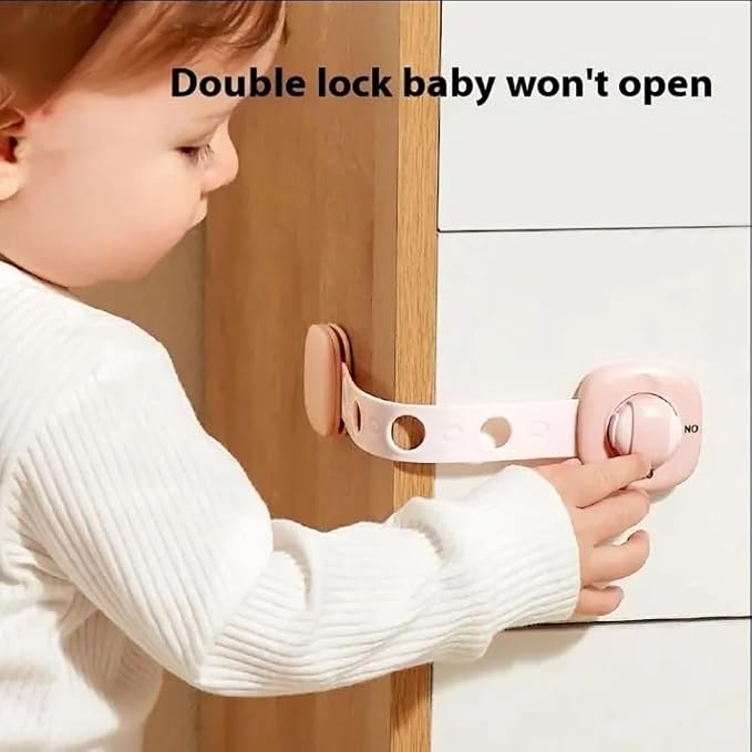 Baby Locks Child Safety Cabinet Proofing - Safe Quick and Easy 3M Adhesive Cabinet Drawer Door Latches No Screws & Magnets Multi-Purpose for Furniture Kitchen Ovens Toilet Seats (Grey 2Pack)