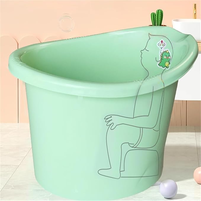 Toddler Bath Tub with Seat,Children's Bathtub 0-3 Years Old,Larger Bath for Bigger Kids at Bathtime (Blue)