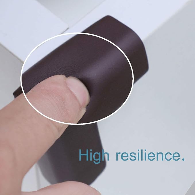 uxcell Furniture Corner Cushions, Foam Table Desk Cabinet Edge Cover Eoney Corner Guards Protectors Bumper, Dark Brown