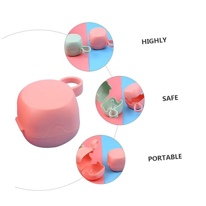 4pcs Pacifier Holder Storage Container Portable Pp Plastic Case for Pacifiers Teethers Lightweight Travel-Friendly Random Color Design