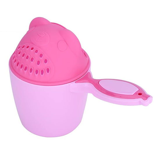Dioche Baby Bath Cute Baby Shampoo Cup with Fish Handle - Safe PP Material, Eye Protection for Kids, Easy Clean Detachable Design - Pink Color (Pink)