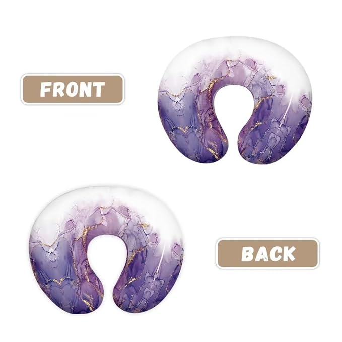 Pillow Cover for Infant Snug,Durable Breathable Nursing Pillow Case with Hidden Zipper,Purple Gold Marble Neutral Breastfeeding Pillow Slipcover