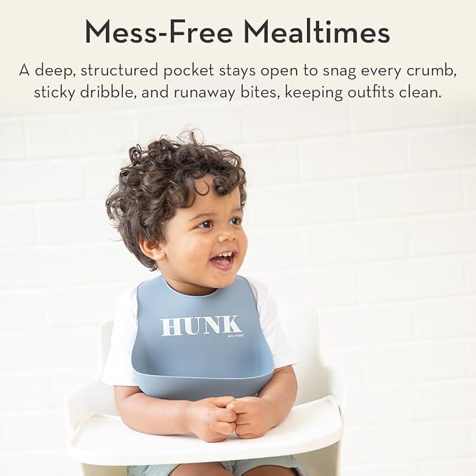 Bella Tunno Baby Bib for Eating, Waterproof Silicone Bib with Large Food Catcher, Adjustable Fit for Babies 4-12 months & Toddlers 1-3 Years, Boys & Girls, I Love Grandma