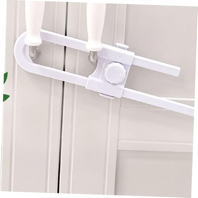 FAVOMOTO 4pcs Shaped Protective Lock for Cabinets Easy Install Childproof Drawer Lock Range No Drilling Required