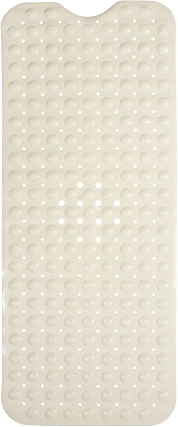 ENKOSI Bath Mat - Large Non Slip Bathtub & Shower Mat - Extra Long 40 x 16 Inch Bathroom Mats for Tub Nonslip Anti Slip Bathmats (40x16 Pearl White 1-Pack)