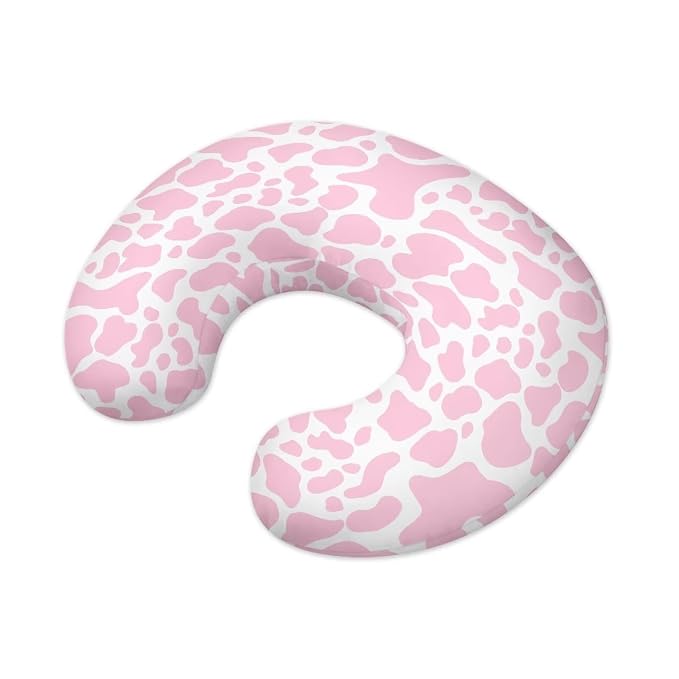 Pink Cow Nursing Pillow Slipcover Sleeve, Breathable & Skin-Friendly Nursing Pillow Cover for Breastfeeding Mom, Pillow Not Included