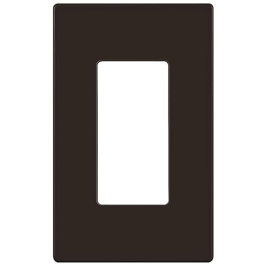 ENERLITES Screwless Decorator Wall Plate Child Safe Outlet Cover, Size 1-Gang 4.68" H x 2.93" L Switch cover, Unbreakable Polycarbonate Thermoplastic, SI8831-BR, Glossy, Brown