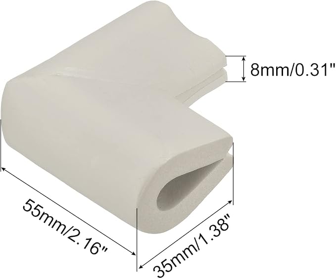 uxcell Corner Guards Edge Protectors, 12Pack U Foam Safety Bumper W Self-Adhesive Tape Furniture Corner Table Edge Guard, 2.16"x1.38"x0.315", Gray