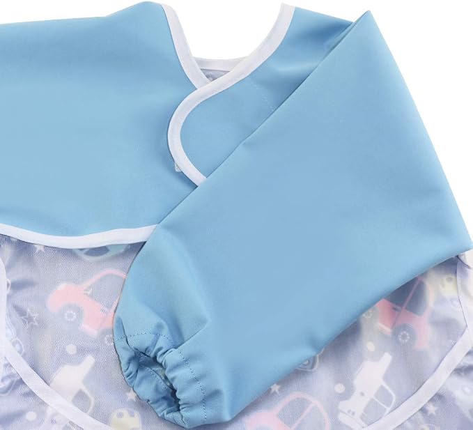 Infant Toddler Baby Waterproof Sleeved Bib, Bib with Sleeves&Pocket, 6-24 Months