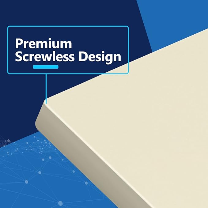 LIDER Double Blank Wall Plate, Temperature and Impact Resistant, UL Listed, Polycarbonate Thermoplastic, Screwless Design, Matte Finish, Modern Upgrade, Midsize, 2-Gang, 4.88??x 4.92?? Light Almond