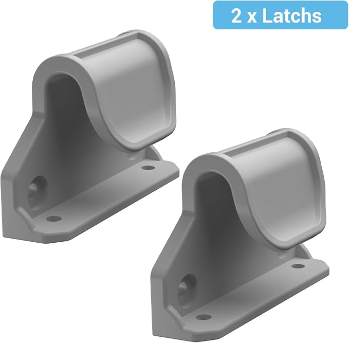 HAMOPY Auto-Lock Retractable Baby Gate Replacement Parts, Original Hardware Set (Including 2 x Latches + 2 x Brackets + 1 x Floor Hook + 1 Set of Screws) Only Fit 55“&71” Auto-Lock Baby Gate(Grey)