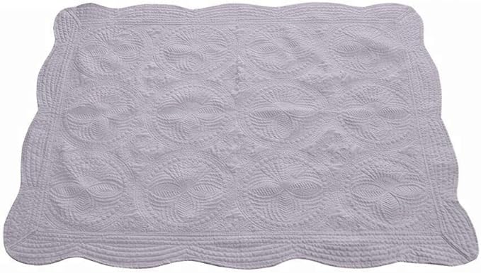 Personalized Passion Baby Blankets for Girls and Boys - Monogrammed Blanket with Embroidered Name - Super Soft and Cozy Cotton Baby Quilt with Scalloped Edges - 36x46 Inches - Grey
