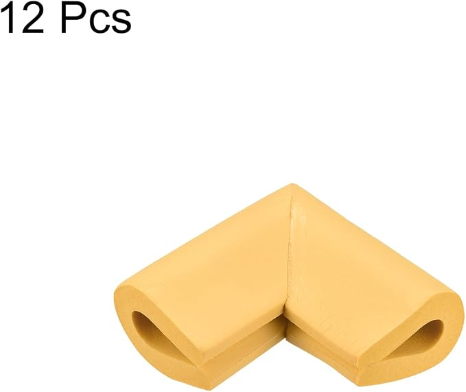 uxcell Corner Guards Edge Protectors, 12Pack U Foam Safety Bumper W Self-Adhesive Tape Furniture Corner Table Edge Guard, 2.16"x1.38"x0.315", Wood Color
