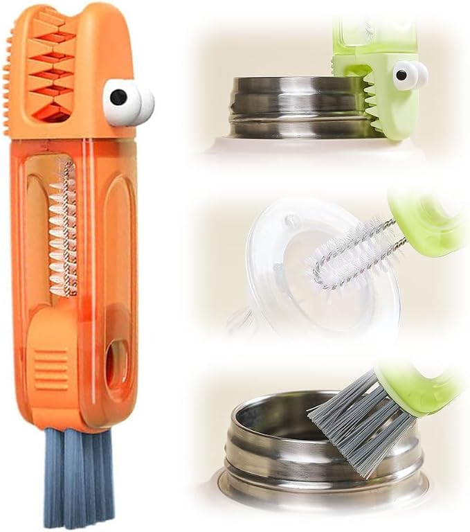 Upgraded 3 in 1 Cup Lid Cleaning Brush, 2026 New Multifunctional Lid Cleaner Brush, Portable Crevice Cleaning Brush Set for Baby Bottle Gap Tight Spaces