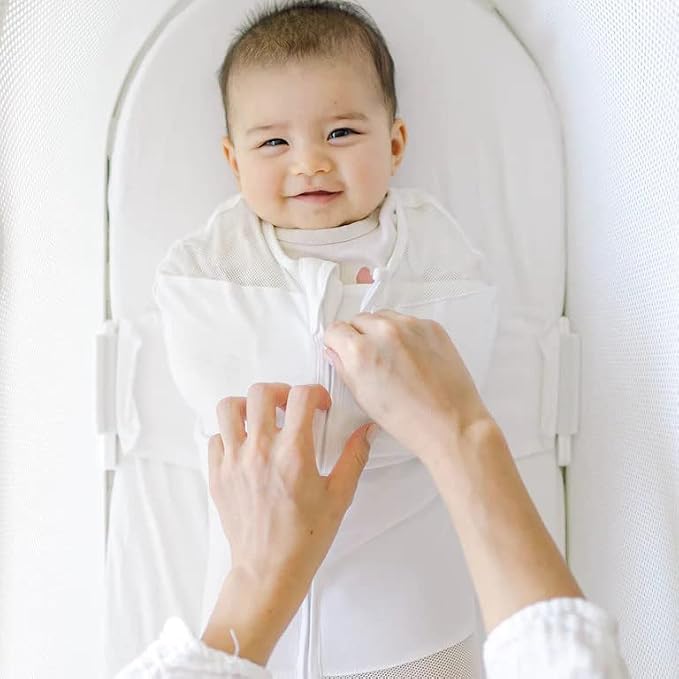 Happiest Baby SNOO Sleep Sack - 100% Organic Cotton Baby Swaddle Blanket - Doctor Designed Promotes Healthy Hip Development (Graphite Planets, Small)