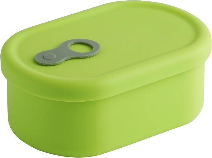 Premium Korean-Made Silicone Airtight Food Container with Steam Vent ??BPA Free, Leakproof, Microwave & Freezer Safe Meal Prep. & Leftovers Storage (Green Apple, 17 floz)