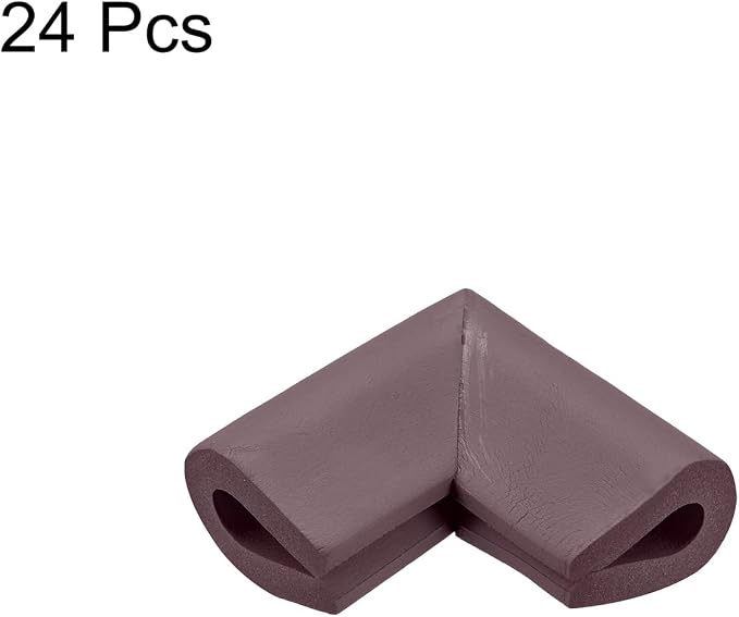 uxcell Corner Guards Edge Protectors, 24Pack U Foam Safety Bumper W Self-Adhesive Tape Furniture Corner Table Edge Guard, 2.16"x1.38"x0.31", Brown
