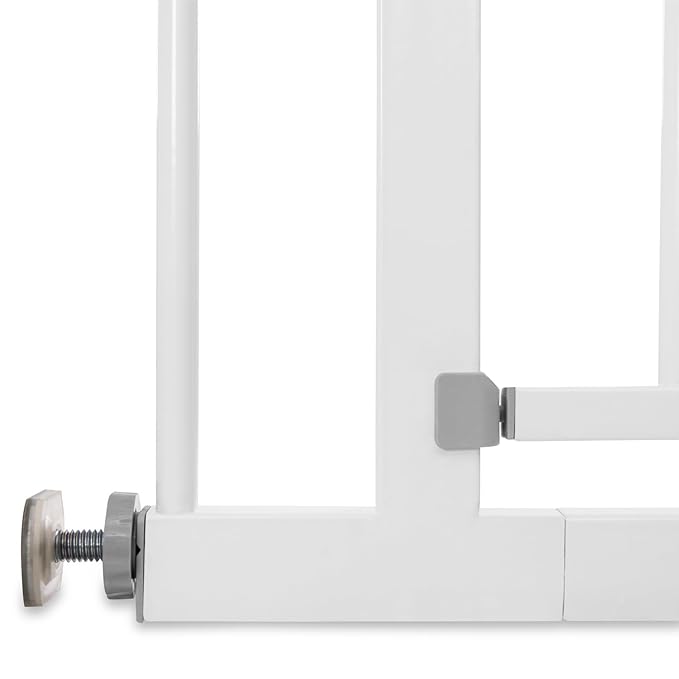 hauck Open N Stop KD Pressure Fit Baby & Pet Safety Gate w/ 8" Extension, Accommodates 37.8" to 39.8" Wide Home Doorway, Stairway, or Hallway, White