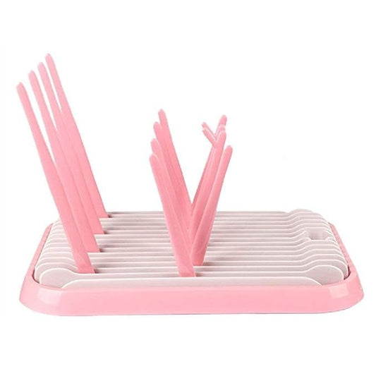 Baby Bottle Drying Rack Dryer Space Saving Travel Holder for Pump Cup Accessories(Pink)