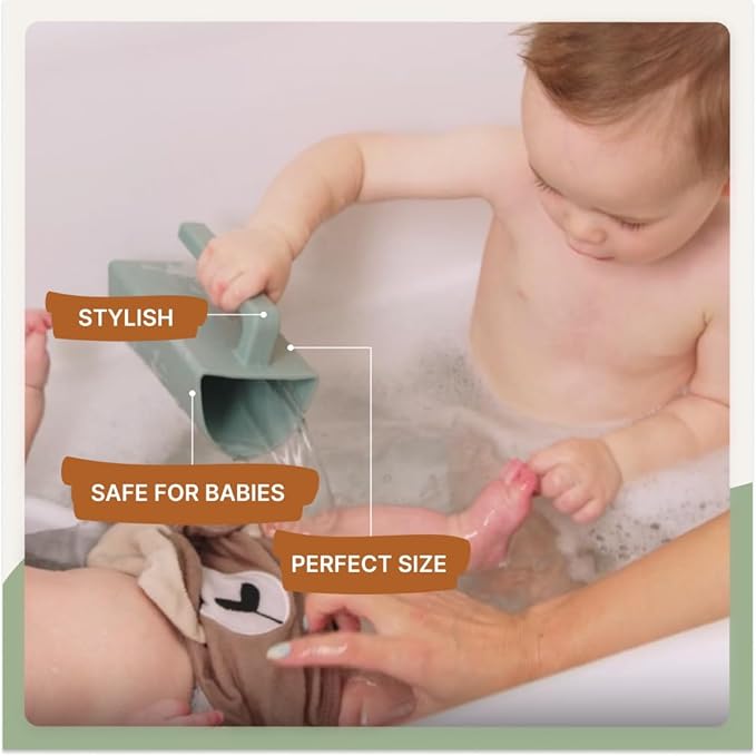 Parker Baby Bath Rinse Cup | BPA Free, Dishwasher Safe & Food Grade Bath Cup for Rinsing Hair | Holds 18oz | Quick-Dry, Sturdy & Perfect Size Baby Water Pourer in Neutral Colors