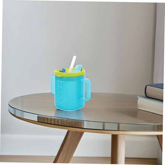 Holibanna 2pcs Training Cup Safe Drinking Cup with Straw Double Handle Design for Elderly Convenient Capacity for Home and Travel