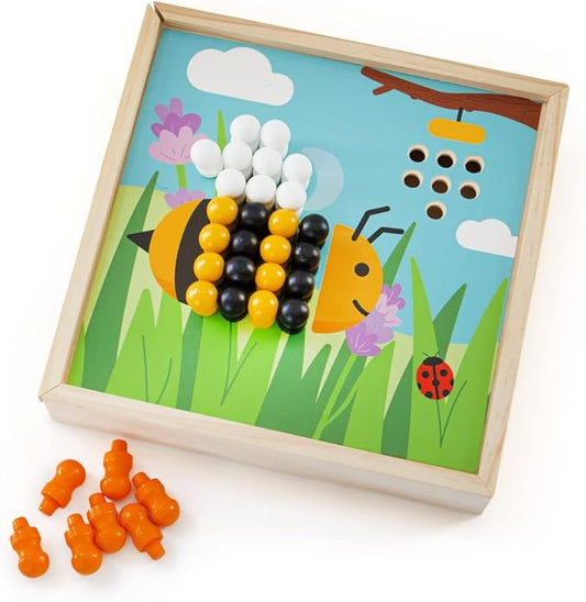 Bigjigs Toys, Garden Art Peg Puzzle, Wooden Toys, Wooden Puzzles, Wooden Peg Puzzles, Toddler Wooden Puzzles, Toddler Puzzles, Wooden Jigsaws, Peg Board, Peg Board for Children