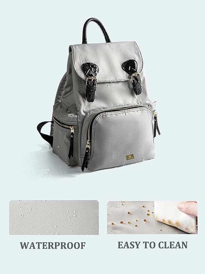 Diaper Bag Backpack - Multi Function Backpack with Stroller Strap - Stylish Lightweight Large Capacity & Water Resistance - Baby Bag for girls & boys (Grey)