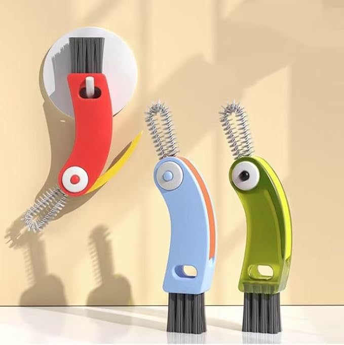 3 in1 Cup Lid Cleaning Brush, Multifunction Bottle Cup Lid Brush, Water Bottle Cleaner Brush for Tight Spaces, Portable Gap Cleaning Brush (Multicolor)