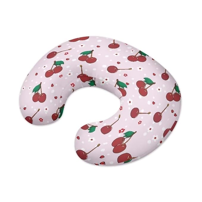 Stretchy Neutral Breastfeeding Pillow Cover Fit Standard Nursing Pillows,Ultra Soft and Cozy Cherry Nursing Pillow Slipcovers