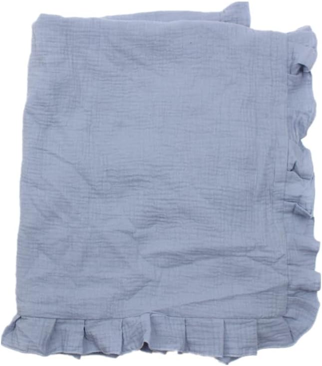 Newborn Baby Blanket, Toddler Blanket, 100% Cotton 4 Layers Soft Swaddling Receiving Blanket with Ruffle, Breathable and Lightweight Blanket, 34 x 26 inch