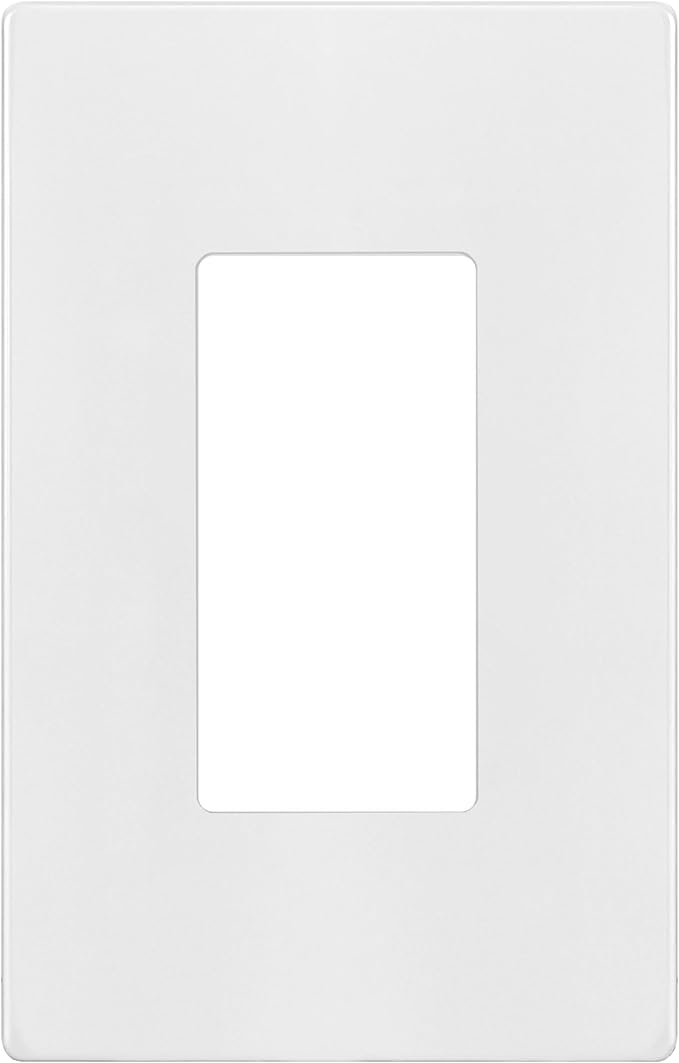 TG Screwless Decorator Wall Plate Child Safe Outlet Cover, Mid-Size 1-Gang 4.88" H x 3.11" L, Unbreakable Polycarbonate Thermoplastic, UL Listed, Glossy, White (1 Pack)