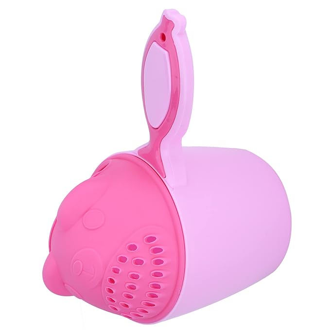 FTVOGUE Baby Shampoo Cup Kids Hair Rinse Cup with Eye Protection Design Cartoon Bath Waterfall Rinser for Toddler Bath Time (Pink)