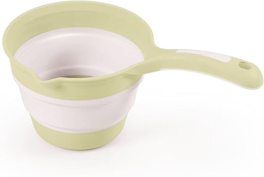 DOLU Foldable Bath Ladle for Compact Toddler Wash Tub, Portable and Space Saving Design Ideal for Ages 6 Months and Older, Eco Green