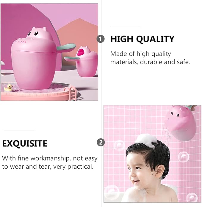 Katutude Baby Bath Rinse Cup - Shampoo Rinser Wash Cup Hair Washing Jug Water Scoop Bathroom Accessories for Newborn Baby Toddlers Shower, 7cm x 14cm / Red