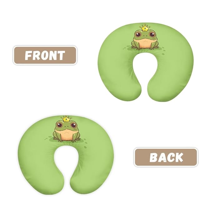 Crown Frog Breast Feeding Nursing Pillow Cover with Hidden Zipper, Breastfeeding Nursing Pillow Slipcovers Super Soft for Breastfeeding Moms